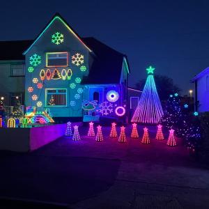 A colourful display of lights set to music 